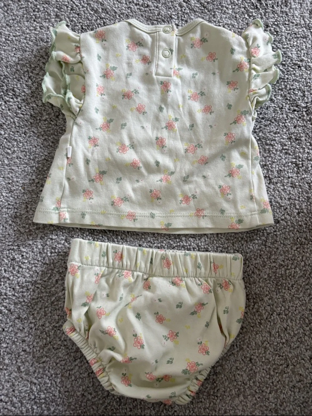 Mint Green Floral Baby Girl Matching Set